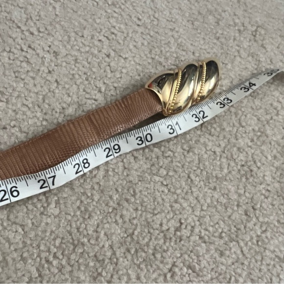 Vintage 70s / 80s Echo Taupe Tan Genuine Lizard Adjustable Cinch Belt main image 5